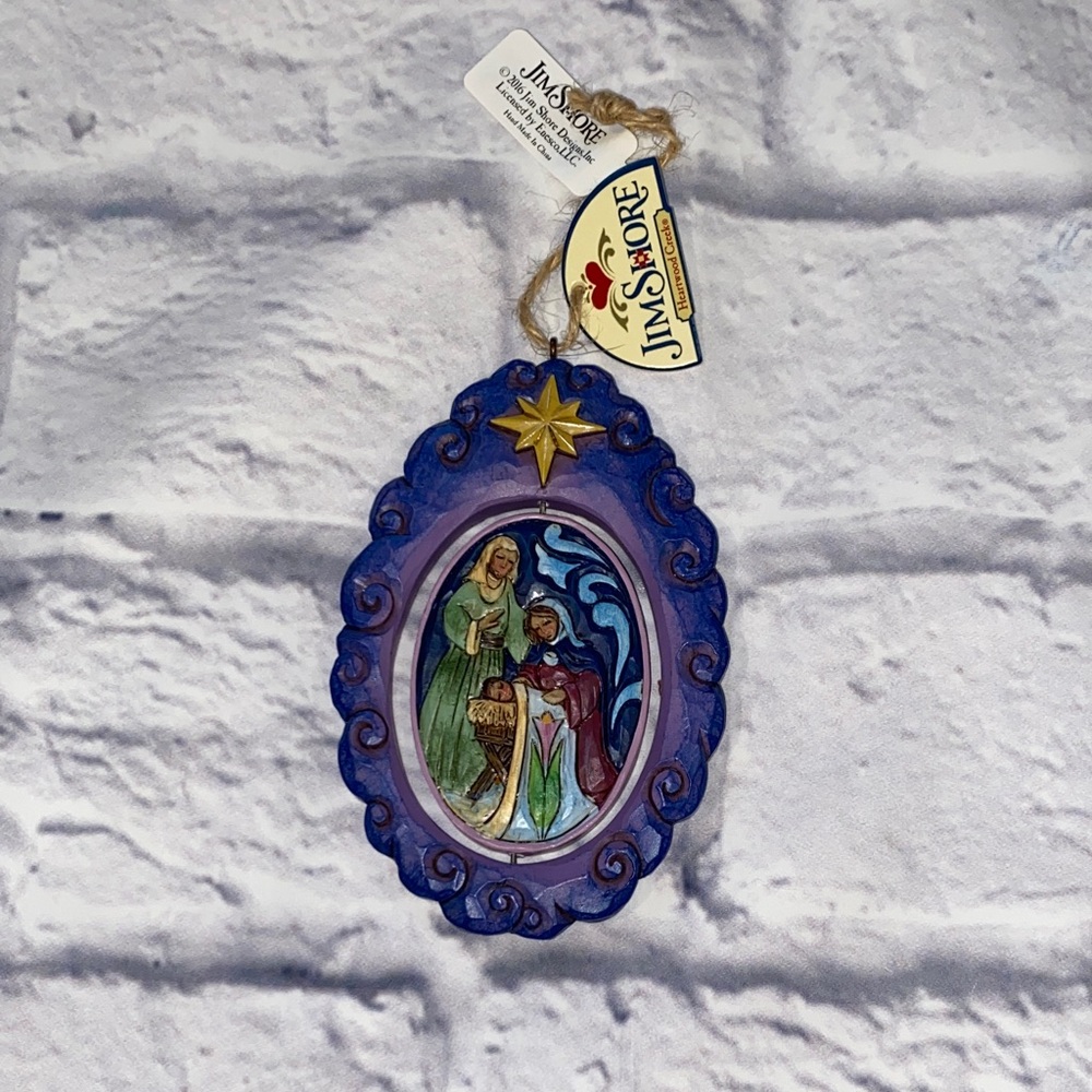 Jim Shore Heartwood Creek Holy Family Rotating Hanging Ornament